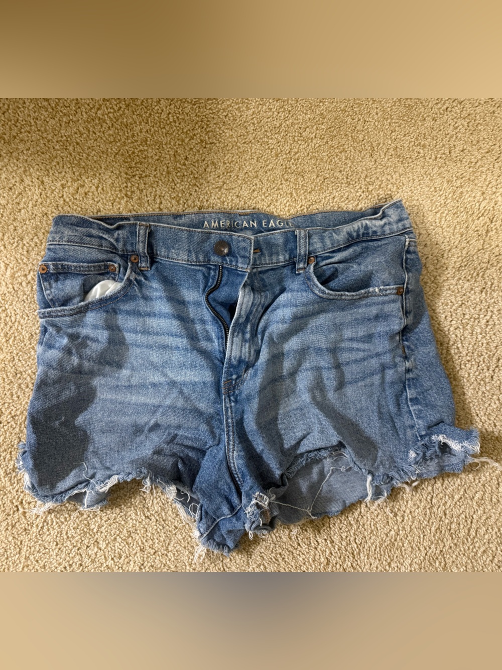 American Eagle Outfitters Distressed Light Blue Denim Cutoff Shorts